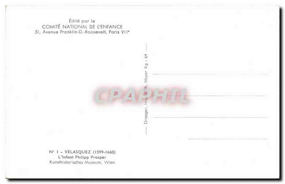 CPSM VElazquez L'infant Philipp Prosper Wien Chien dog — Back