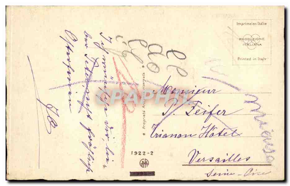 CPA Enfant jouant du violon Oie Colombo — Rückseite