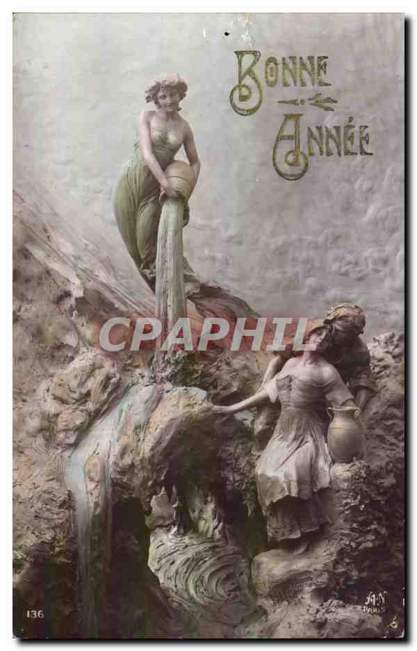 CPA Fantaisie Femme Bonne annee