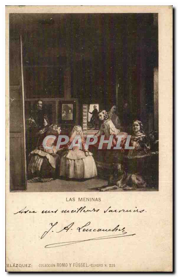 CPA Fantaisie Las meninas Nains Dwarf VElazquez