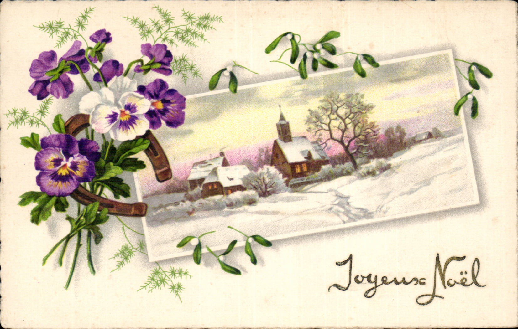 CPA Fantaisie Fleurs Joyeux Noel Christmas