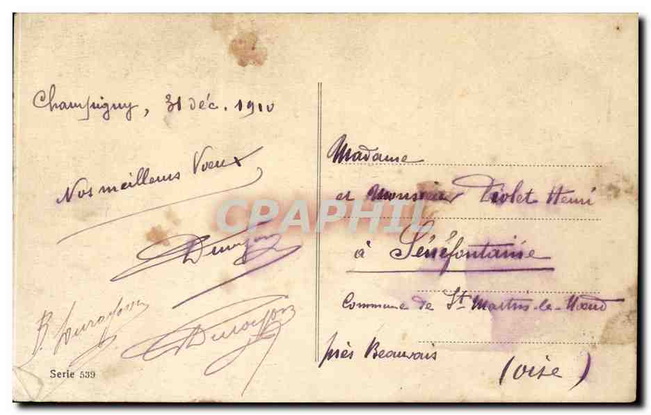 CPA Fantaisie Bonne et heureuse annee — Verso