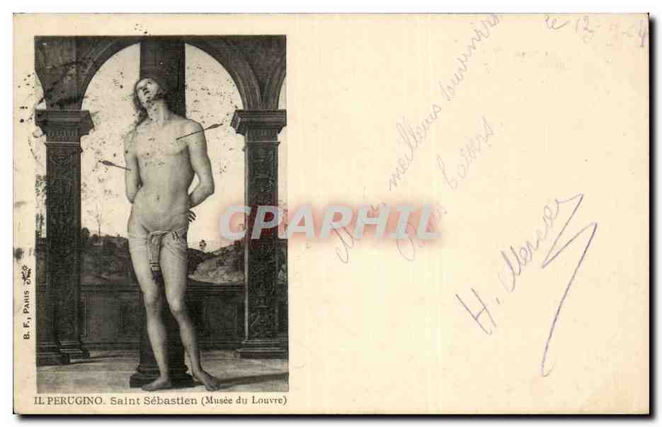 CPA Perugino Saint Sebastien Musee du Louvre Paris