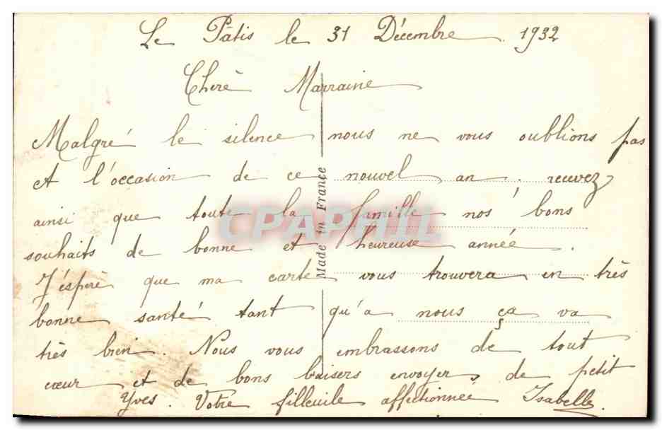 CPA Fantaisie Enfants — Rückseite