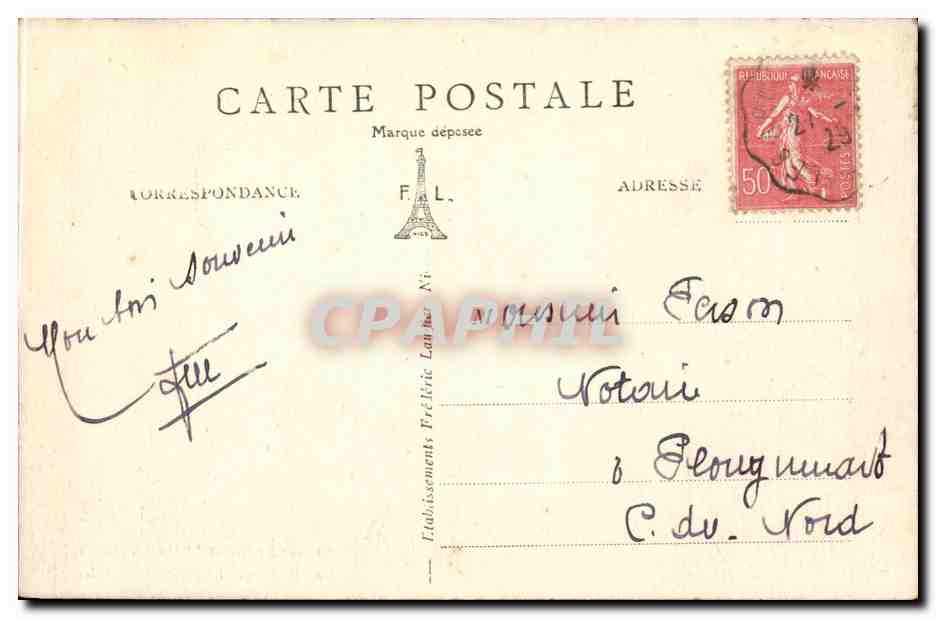 Saint Raphael CPA Le port et l'eglise — Rückseite