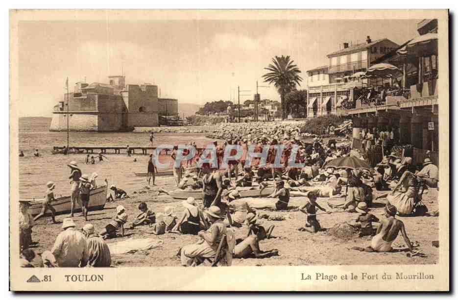 Toulon — Die Strand und das Fort Mourillon — Cité des Arts Photomécaniques, Paris