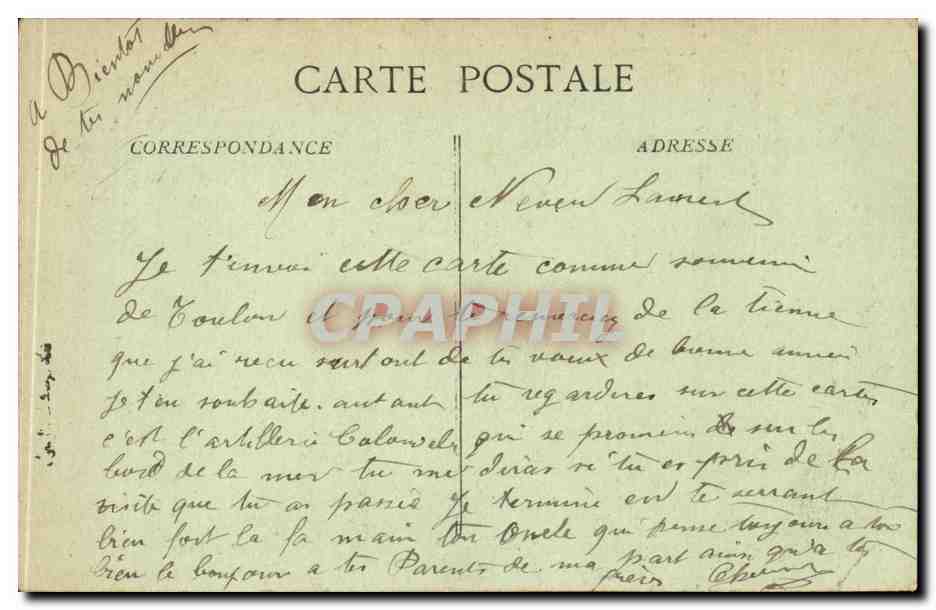 Environs de Toulon CPA Cap BRun Bord de la mer — Rückseite