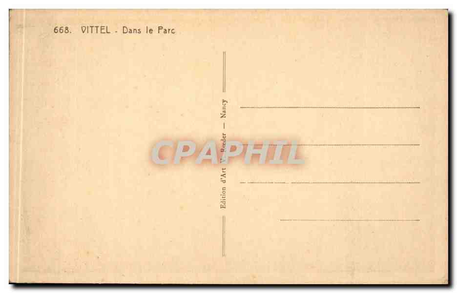 CPA Vittel Dans le parc — Verso