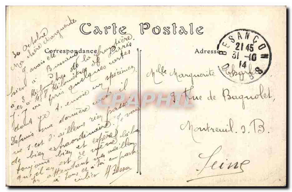 CPA Environs de Busang Le Drumont et le col de Bussang — Rückseite