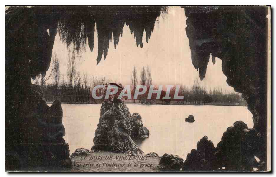 Le Bois de Vincennes — Vue prise de l'intérieur de la grotte — Éditeur non visible