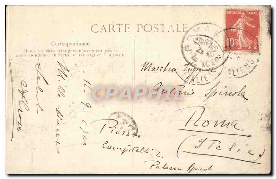 Paris CPA Jardin des Tuileries — Verso