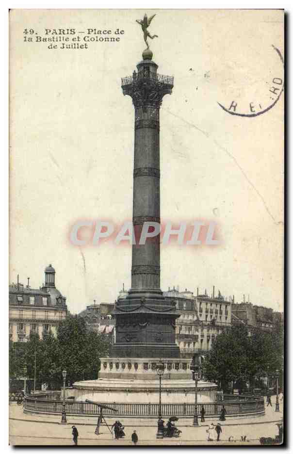 Paris CPA Place de la Bastille et colonne de Juillet