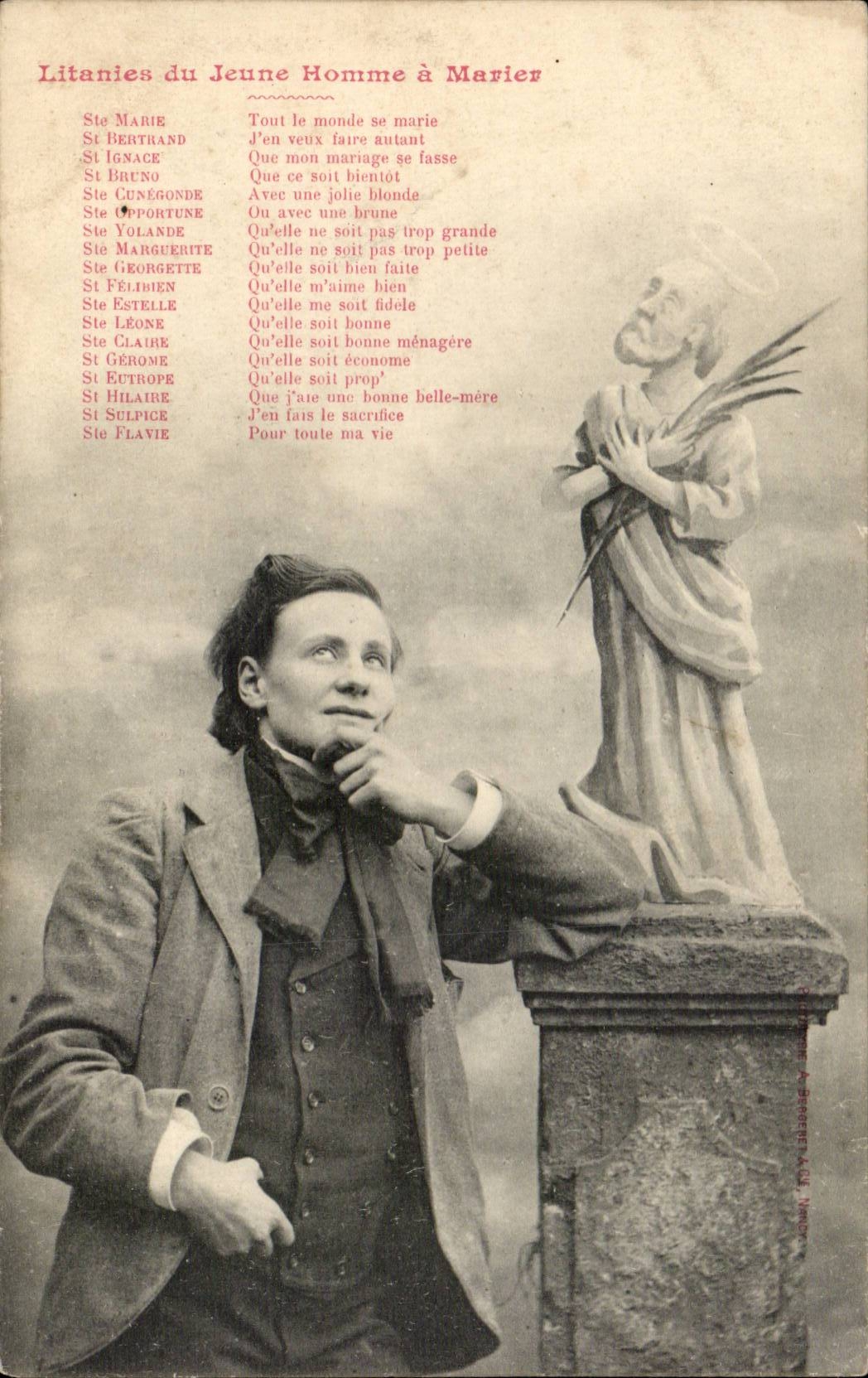 Jeune Homme à Marier — Litanies — Éditeur : J. Bérenger, N° 103