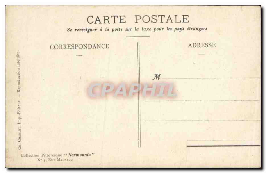 CPA Fantaisie Normannia Rue Malpalu — Rückseite