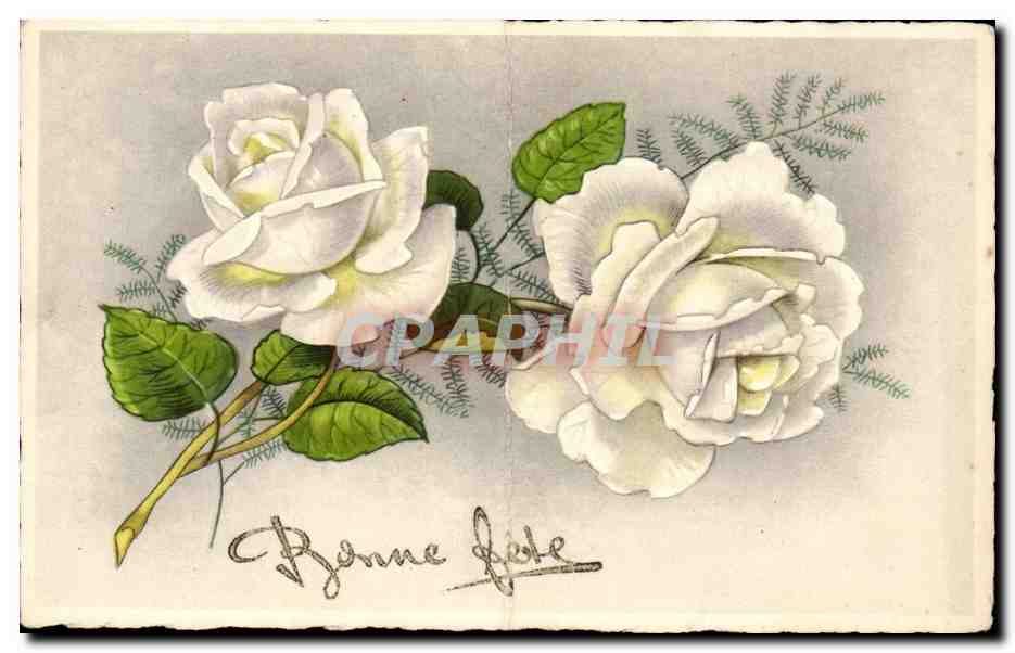 CPA FAntaisie Fleur Bonne fete