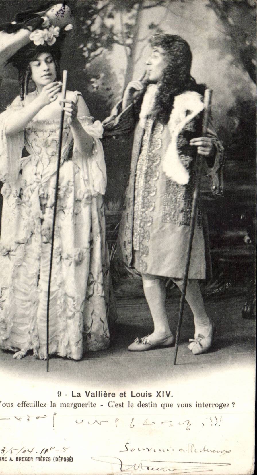 La Vallière et Louis XIV — scène de théâtre — A. Breger Frères (n°9)