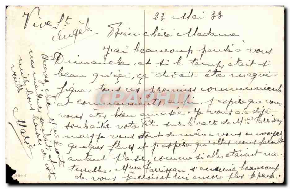 CPA Fantaisie Fleurs Bonnefete — Verso