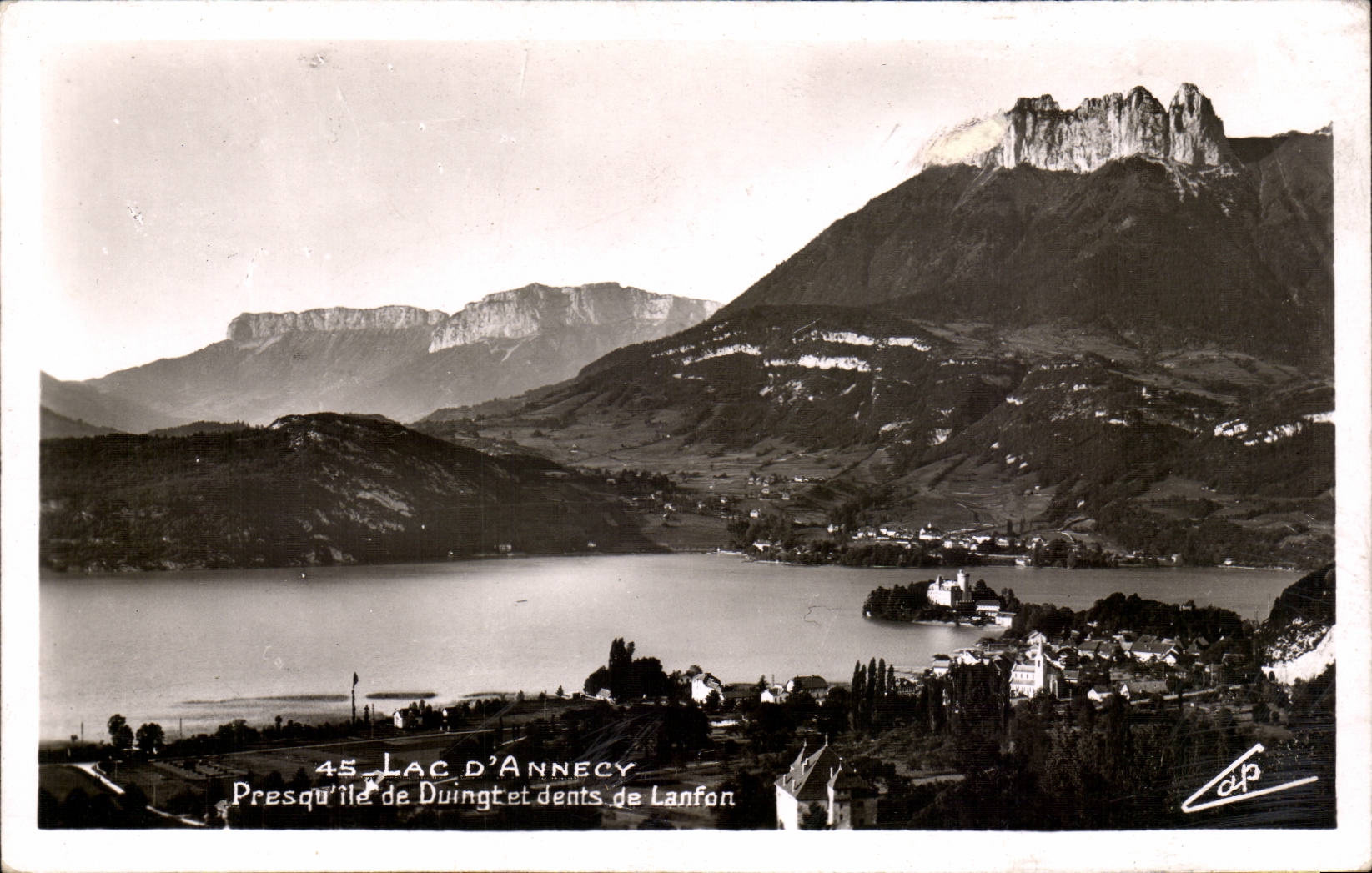 Lac d'Annecy — Presqu'île de Duingt et dents de Lanfon — A. P. Strasbourg