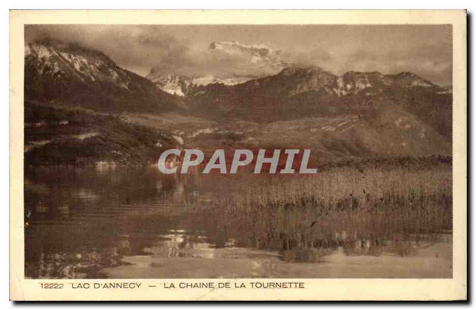 Lac d'Annecy — La Chaîne de la Tournette — Braun & Cie, Imp. & Édit. P.T.T.