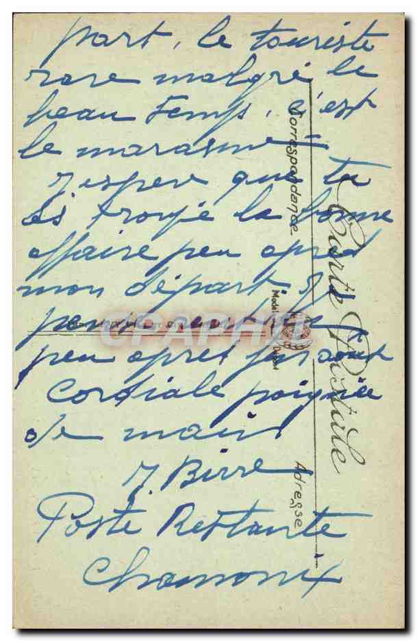 CPA Chamonix Le Mont Blanc vu de Bel Achat — Verso