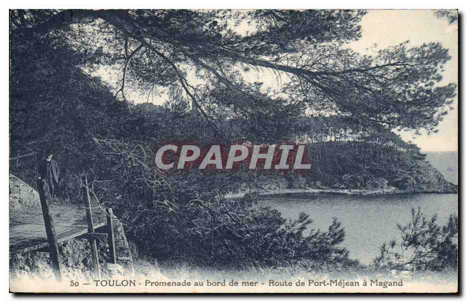 CPA Toulon promenade au bord de mer Route de Port Mejean a Magand