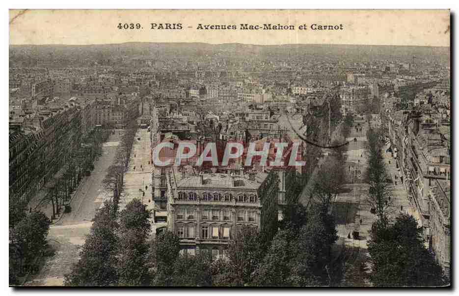 Paris CPA Avenues Mac Mahon et Carnot