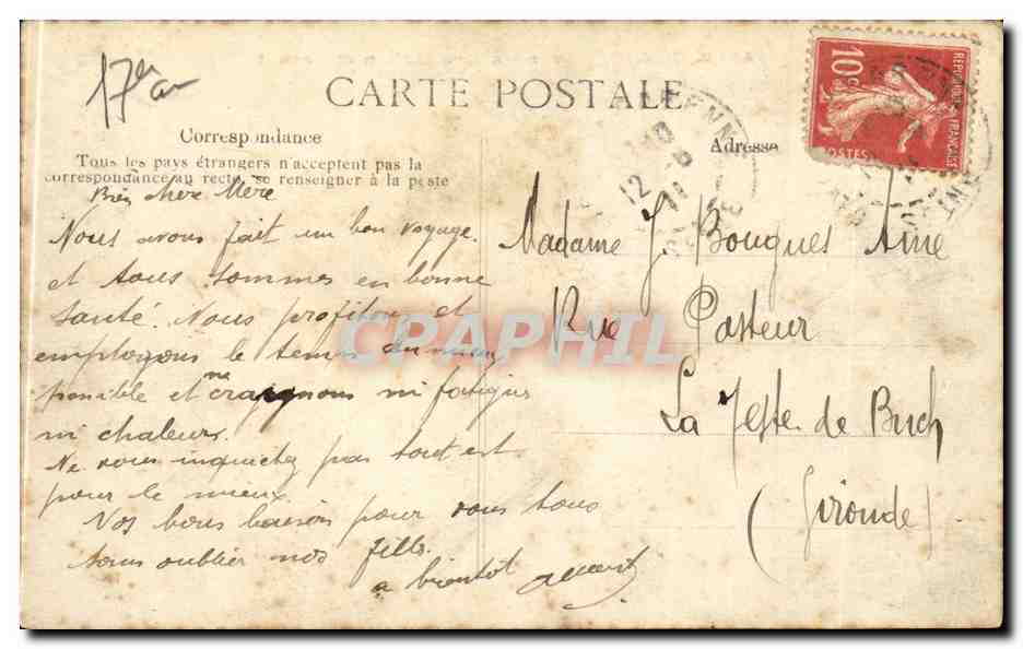 Paris CPA Avenues Mac Mahon et Carnot — Verso