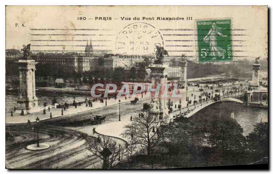 Paris CPA Vue du pont Alexandre III