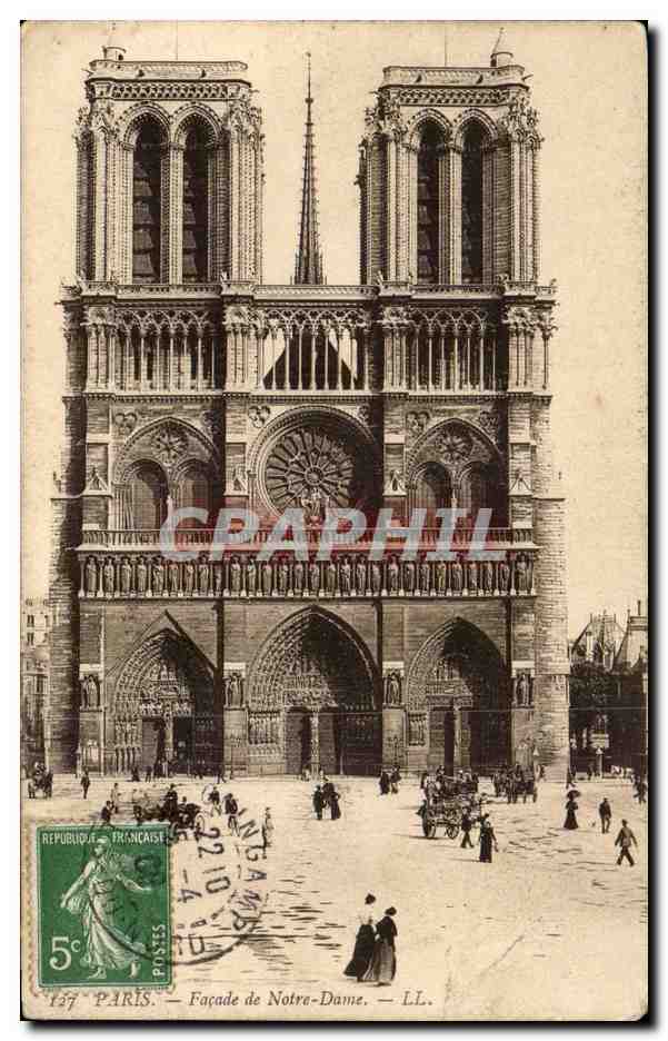 Façade de Notre-Dame — Paris — LL. — Éditeur LL.