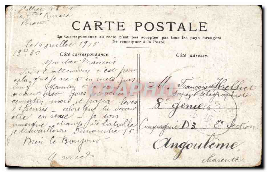 Paris CPA Place du palais royal — Rückseite