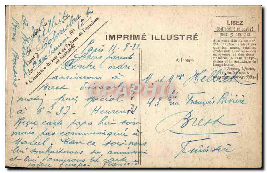 Paris CPA Opera — Verso