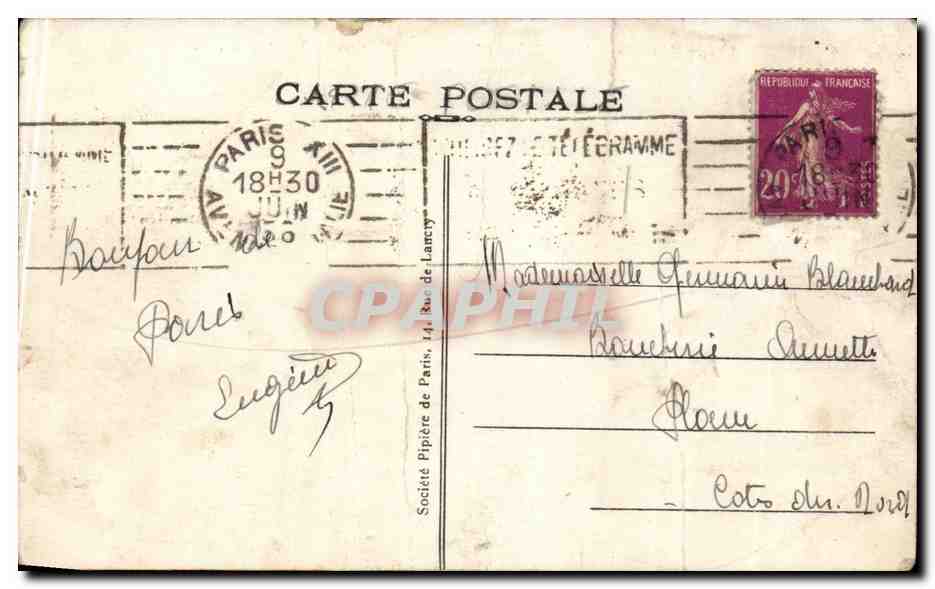Paris CPA Palais et jardin du Luxembourg — Verso