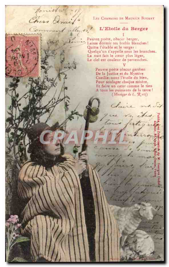 CPA Fantaisie les chansons de Maurice Boukay L'etoile du berger Mouton