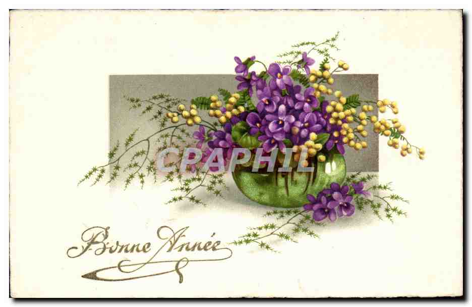 CPA Fantaisie Fleurs Bonne annee