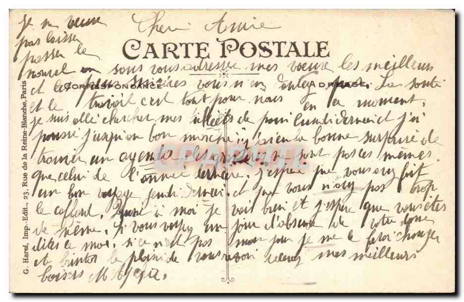 CPA Fantaisie Fleurs Bonne annee — Rückseite