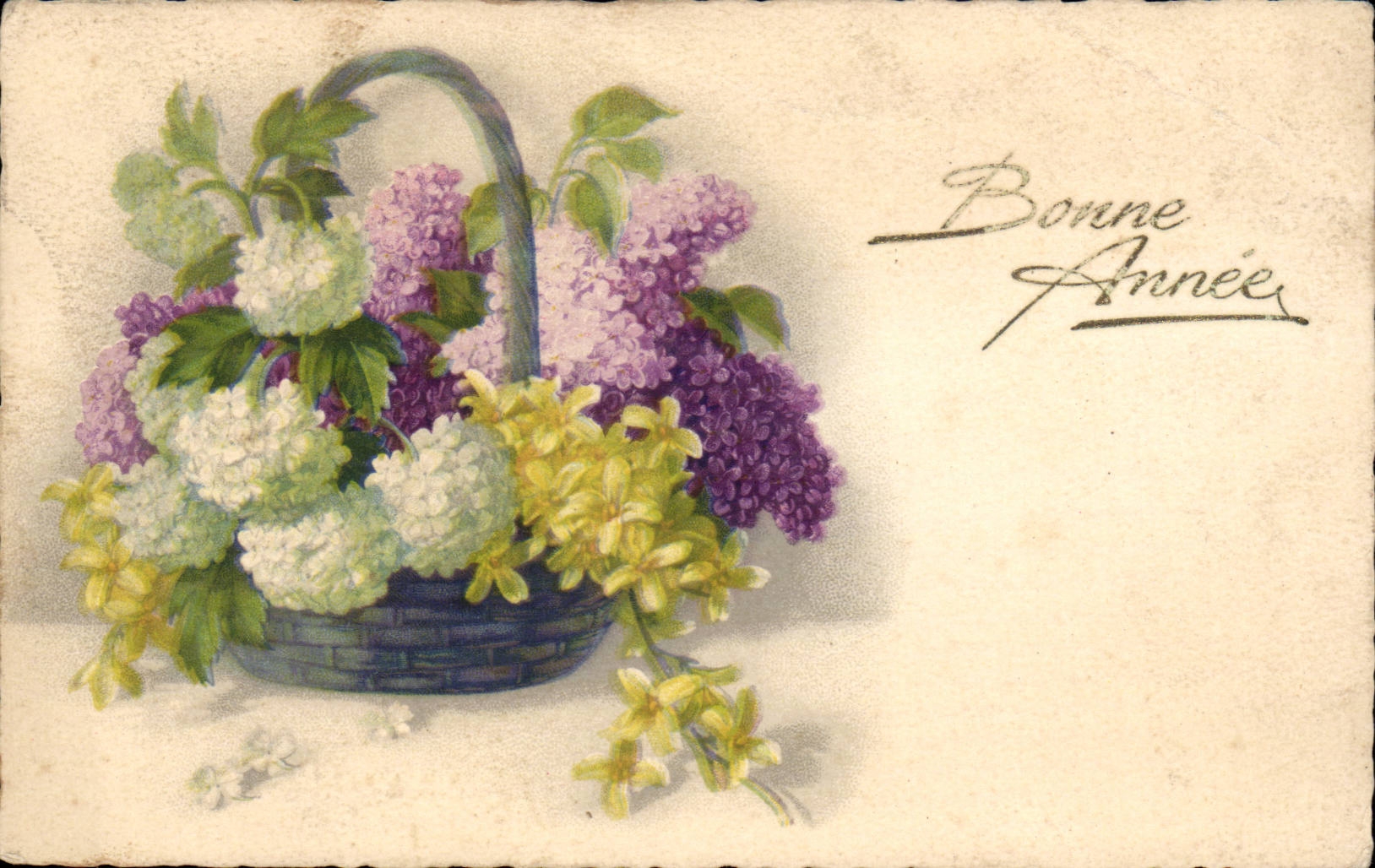 CPA Fantaisie Fleurs Bonne annee
