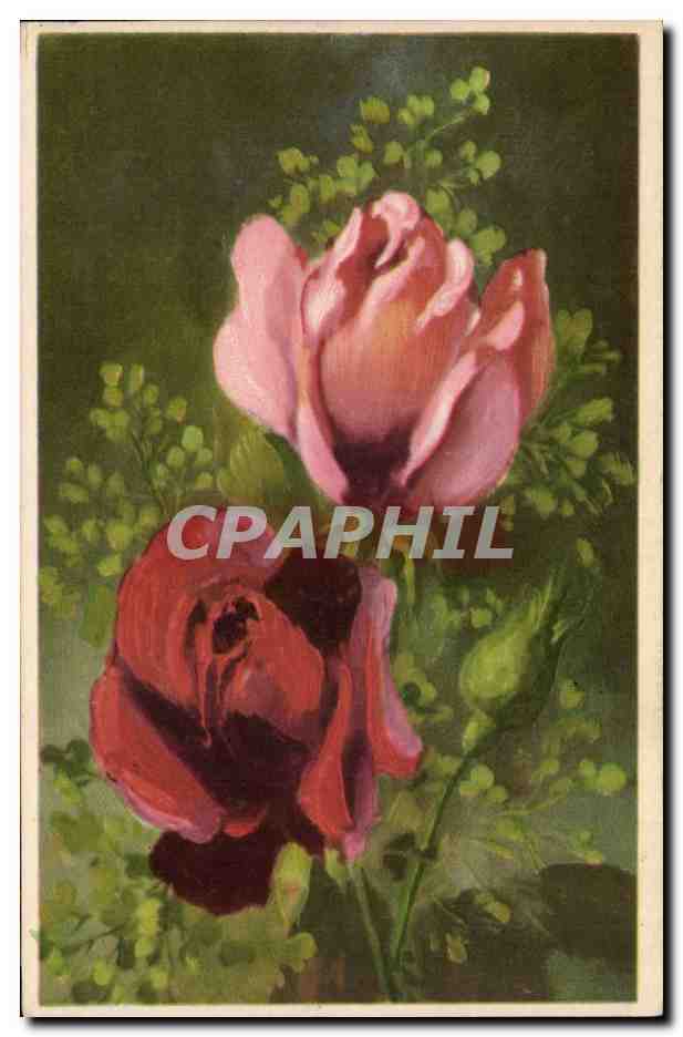 CPA Fantaisie Fleurs Roses