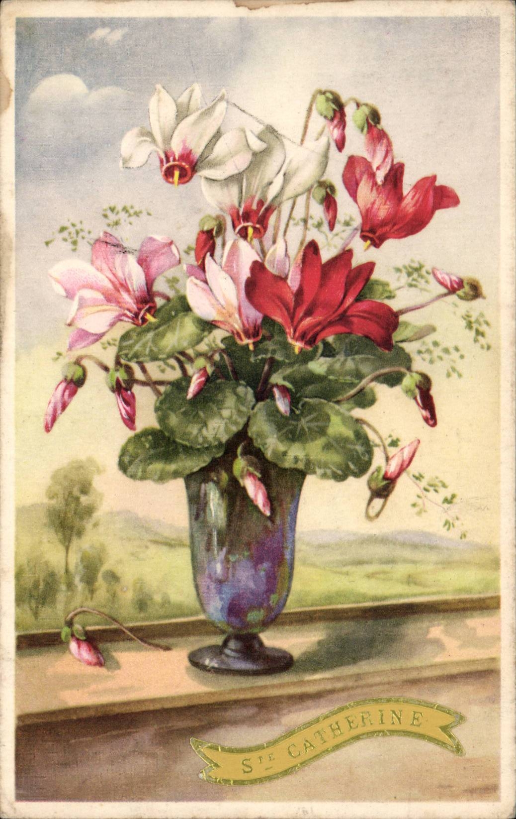CPA Fantaisie Fleurs Ste CAtherine