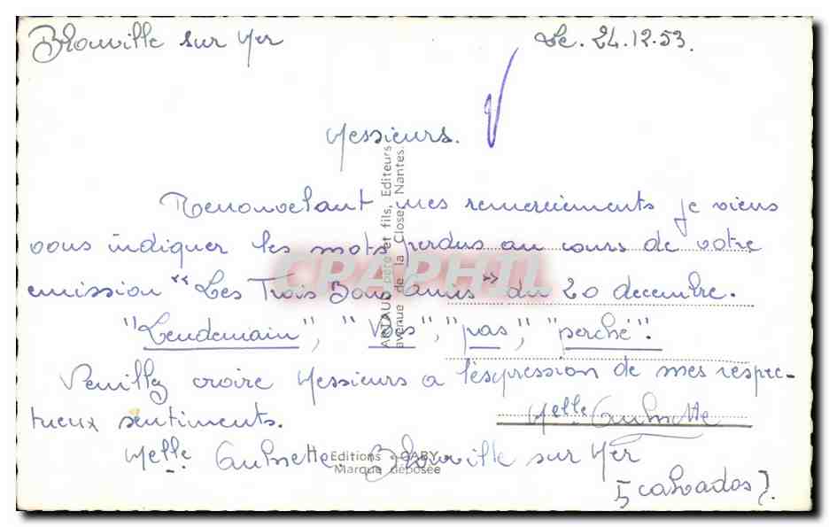 CPA Fantaisie Paysage — Rückseite