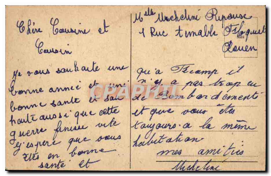 CPA Fantaisie Fleurs Fer a cheval — Verso