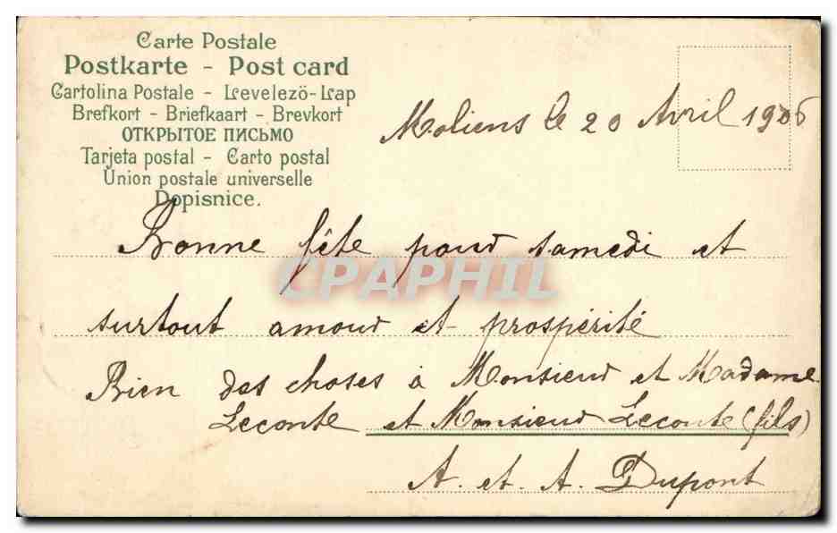 CPA Fantaisie Fleurs  — Verso
