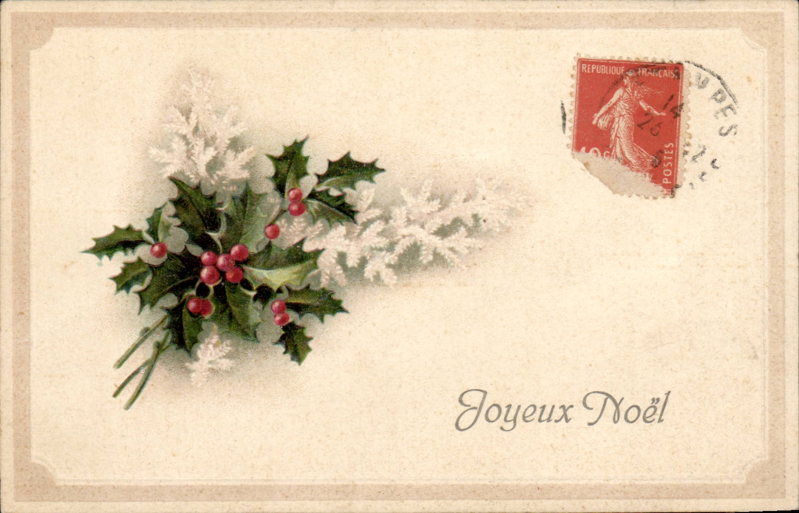 CPA Fantaisie Fleurs Joyeux Noel Christmas