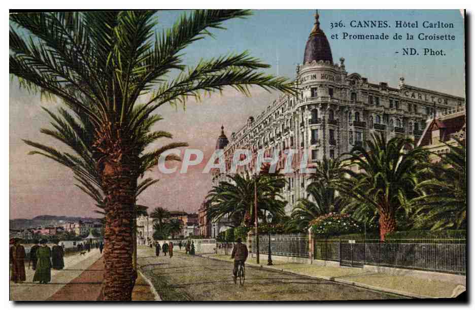 Cannes CPA Hotel Carlton et promenade de la croisette