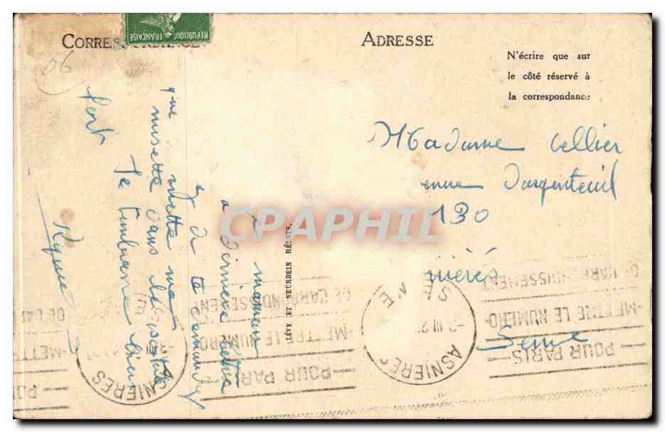 Cannes CPA Vue generale prise du Mont Chevalier — Verso