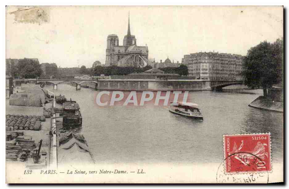 Paris CPA La Seine vers Notre DAme