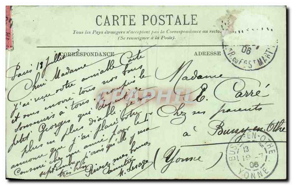 Paris CPA La Madeleine — Rückseite