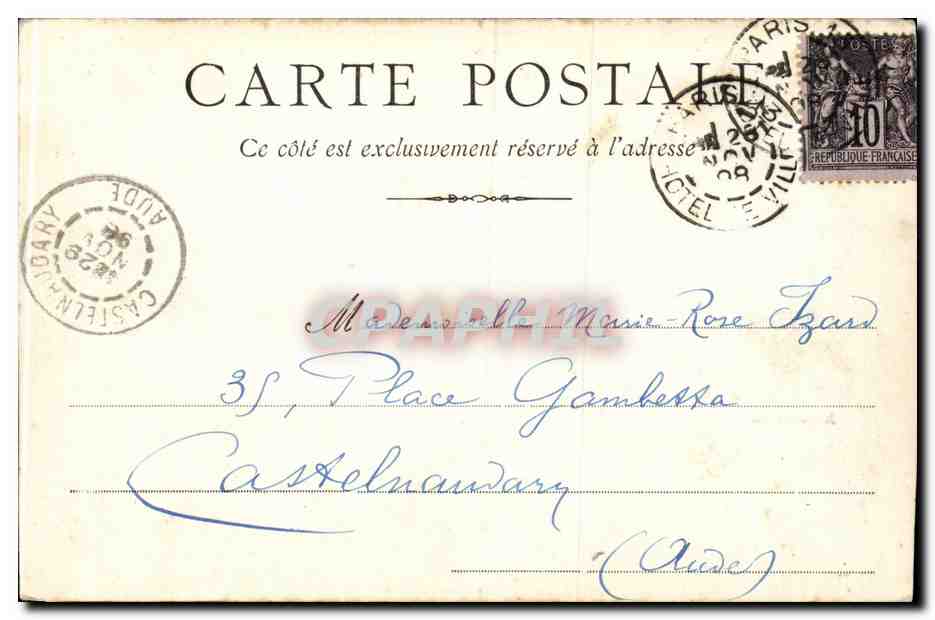 Paris cPA Notre DAme — Verso