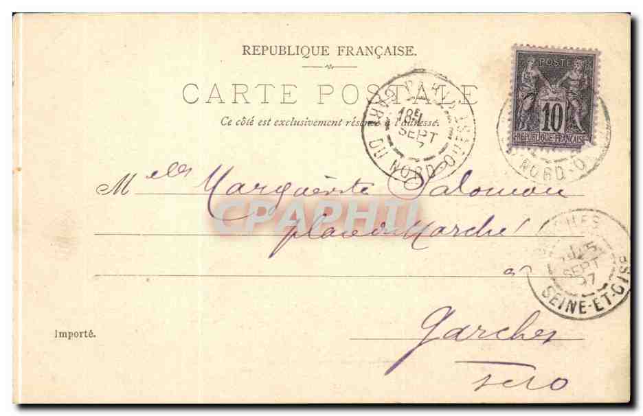 Paris CPA Pavillon Sully — Rückseite