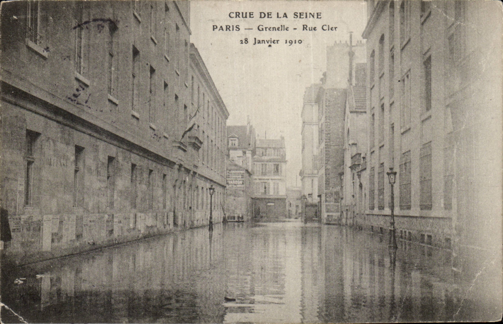 Paris CPA Grenelle Rue Cler 28 janvier 1910
