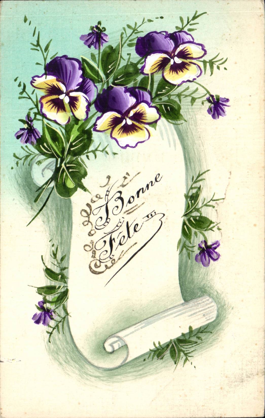 CPA Fantaisie Fleurs